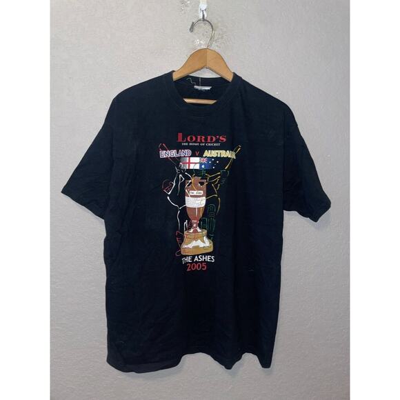 Vintage Cricket Shirt Lord's Home England Vs. Australia The Ashes Tee Y2K XL - Picture 1 of 9